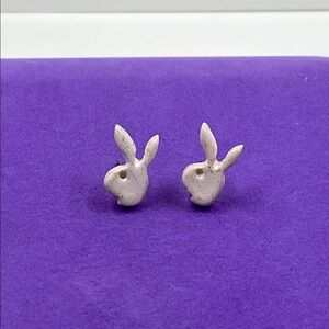 💛 Vintage Cute White Playboy Bunny Earrings